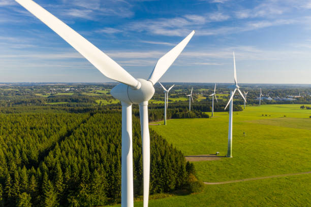 Wind Power Turbines on a rural field
